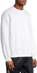 12 Bulk Mens Cotton White Crew Neck Sweatshirt Size Large
