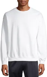 12 Bulk Mens Cotton White Crew Neck Sweatshirt Size Large