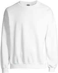 12 Bulk Mens Cotton White Crew Neck Sweatshirt Size Large