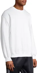 36 Bulk Mens Cotton White Crew Neck Sweatshirt Size Xlarge