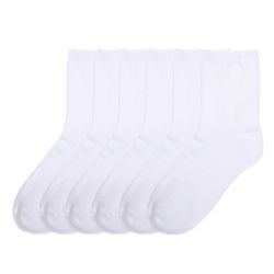 240 Bulk Mopas Girl's Plain Crew Socks 4-6