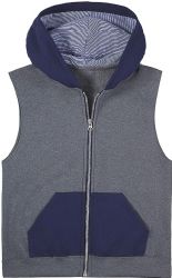 144 Bulk Boys Fruit Of The Loom Fleece Sleeveless Full Zip Hoodie Size Medium