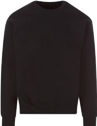 72 Bulk Unisex Fleece Line Cotton Crew Neck Sweat Shirt Black Size Medium