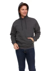 216 Bulk Men's Cotton Fleece Hooded Sweat Shirt Charcoal Gray Size xs