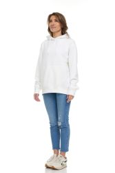 108 Bulk Womens Cotton Over Sized Hoodie White Size S