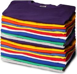 216 Bulk Kids Cotton Crew Neck Short Sleeve T-Shirts Irregular , Assorted Colors And Sizes XS-xl