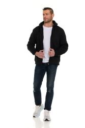 48 Bulk Unisex Black Zipper Hoodie Cotton Fleece Lining Assorted Sizes M-2x