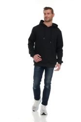 6 Bulk Unisex Cotton Hoodie Sweatshirt In Black Size Xlarge