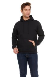 12 Bulk Unisex Cotton Hoodie Sweatshirt In Black Size Xlarge