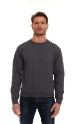 72 Bulk Unisex Fleece Line Cotton Crew Neck Sweat Shirt Charcoal Size 2xlarge