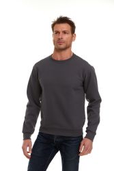 3 Bulk Unisex Fleece Line Cotton Crew Neck Sweat Shirt Assorted Gray Navy Black Size M