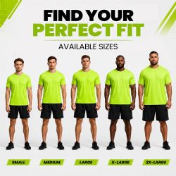 12 Bulk Unisex Moisture Wicking Neon Green T Shirt Size 2xlarge