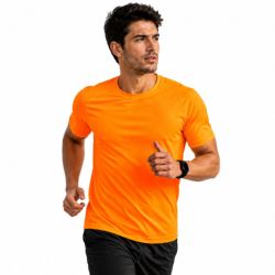 12 Bulk Unisex Moisture Wicking Neon Orange T Shirt Size Large