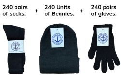 720 Bulk Winter Bundle Care Kit, For Woman Includes Socks Beanie And Glove