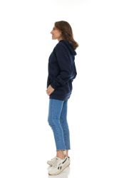 12 Bulk Women's Cotton Oversized Hoodie Sweat Shirt Navy Size Xlarge
