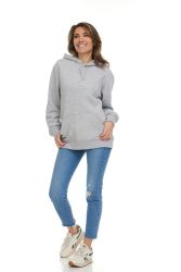 24 Bulk Women's Cotton Oversized Hoodie Sweat Shirt Gray Size 3xlarge