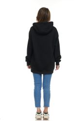 6 Bulk Women's Cotton Oversized Hoodie Sweat Shirt Black Size Large