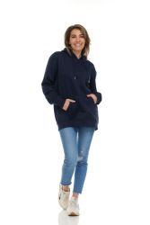 6 Bulk Women's Cotton Oversized Hoodie Sweat Shirt Navy Size 3xlarge