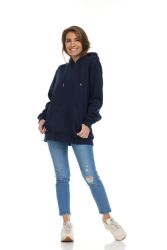 6 Bulk Women's Cotton Oversized Hoodie Sweat Shirt Navy Size Large