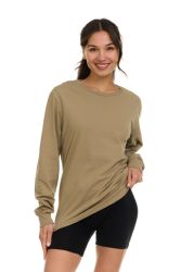 12 Bulk Womens Cotton Long Sleeve Oversized T-Shirts, Casual Fit Tops, Dark Assorted Size Large