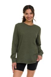 24 Bulk Womens Cotton Long Sleeve Oversized T-Shirts, Casual Fit Tops, Dark Assorted Size 4xlarge