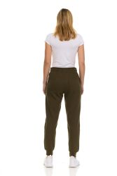 24 Bulk Womens Fleece Lined 3 Pocket Jogger Olive Green Size 2X-Large