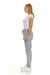 24 Bulk Womens Fleece Lined Jogger With Pocket In Heather Gray Size Medium