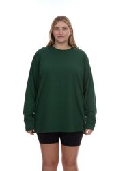 12 Bulk Womens Plus Size Cotton Long Sleeve Oversized T-Shirts, Casual Fit Tops, Dark Assorted Size Small