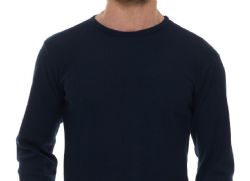3 Bulk Yacht And Smith Men's Thermal Long Sleeve Shirt In Navy Size Small