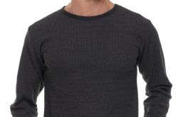 3 Bulk Yacht And Smith Men's Thermal Long Sleeve Shirt In Gray Size L