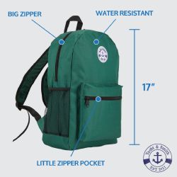 24 Bulk Yacht & Smith School Supply Bundle 12 Assorted Back Packs Plus 12 (34 Piece) School Supply Kits