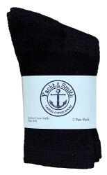 300 Bulk Yacht & Smith Kid's Cotton Terry Cushioned Athletic Black Crew Socks