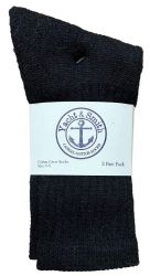 300 Bulk Yacht & Smith Kid's Cotton Terry Cushioned Athletic Black Crew Socks