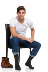 144 Bulk Yacht & Smith Men's Cotton Assorted Colored Thermal Crew Socks
