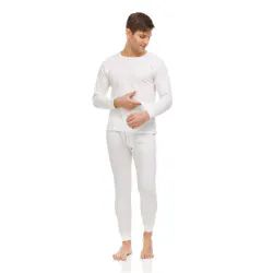 Bulk Yacht And Smith Mens Thermal Underwear Set In White Size Large