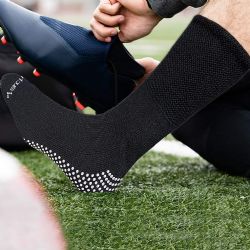 6 Bulk Yacht & Smith Men's Diabetic Black Non Slip Socks Size 10-13