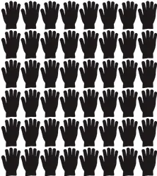 96 Bulk Yacht & Smith Unisex Winter Assorted Colored/print Hats & Black Glove