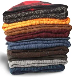 96 Bulk Yacht & Smith Unisex Winter Assorted Colored/print Hats & Black Glove