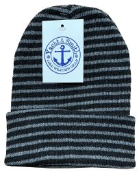 12 Bulk Yacht & Smith Unisex Assorted Striped Colors Adult Winter Beanies