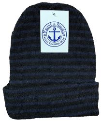 12 Bulk Yacht & Smith Unisex Assorted Striped Colors Adult Winter Beanies