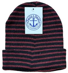 12 Bulk Yacht & Smith Unisex Assorted Striped Colors Adult Winter Beanies