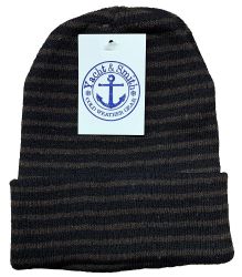 12 Bulk Yacht & Smith Unisex Assorted Striped Colors Adult Winter Beanies