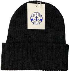 12 Bulk Yacht & Smith Adults Sherpa Lined Winter Beanies In Black