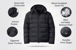 12 Bulk Yacht & Smith Warm Down Insulated Mens Hooded Winter Jacket Assorted Sizes S-Xl Beige