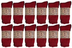24 Bulk Yacht & Smith Women's Cotton Assorted Thermal Crew Socks Size 9-11