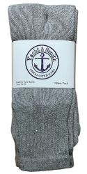 12 Bulk Yacht & Smith Women's 26 Inch Cotton Tube Sock Solid Gray Size 9-11