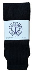 12 Bulk Yacht & Smith Women's 26 Inch Cotton Tube Sock Solid Black Size 9-11