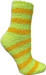 12 Bulk Yacht & Smith Women's Striped Assorted Colors Warm & Cozy Fuzzy Sock