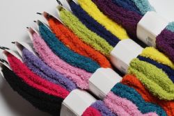 240 Bulk Yacht & Smith Women's Striped Assorted Colors Warm & Cozy Fuzzy Sock