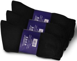 48 Bulk Yacht & Smith Women's Cotton Black Crew Socks, Size 9-11